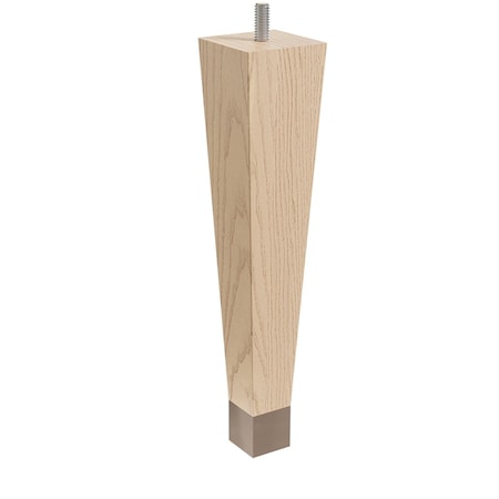 Designs Of Distinction 9" Square Tapered Leg with bolt and 1" Flat Black Ferrule - Ash 01241009ASWR6